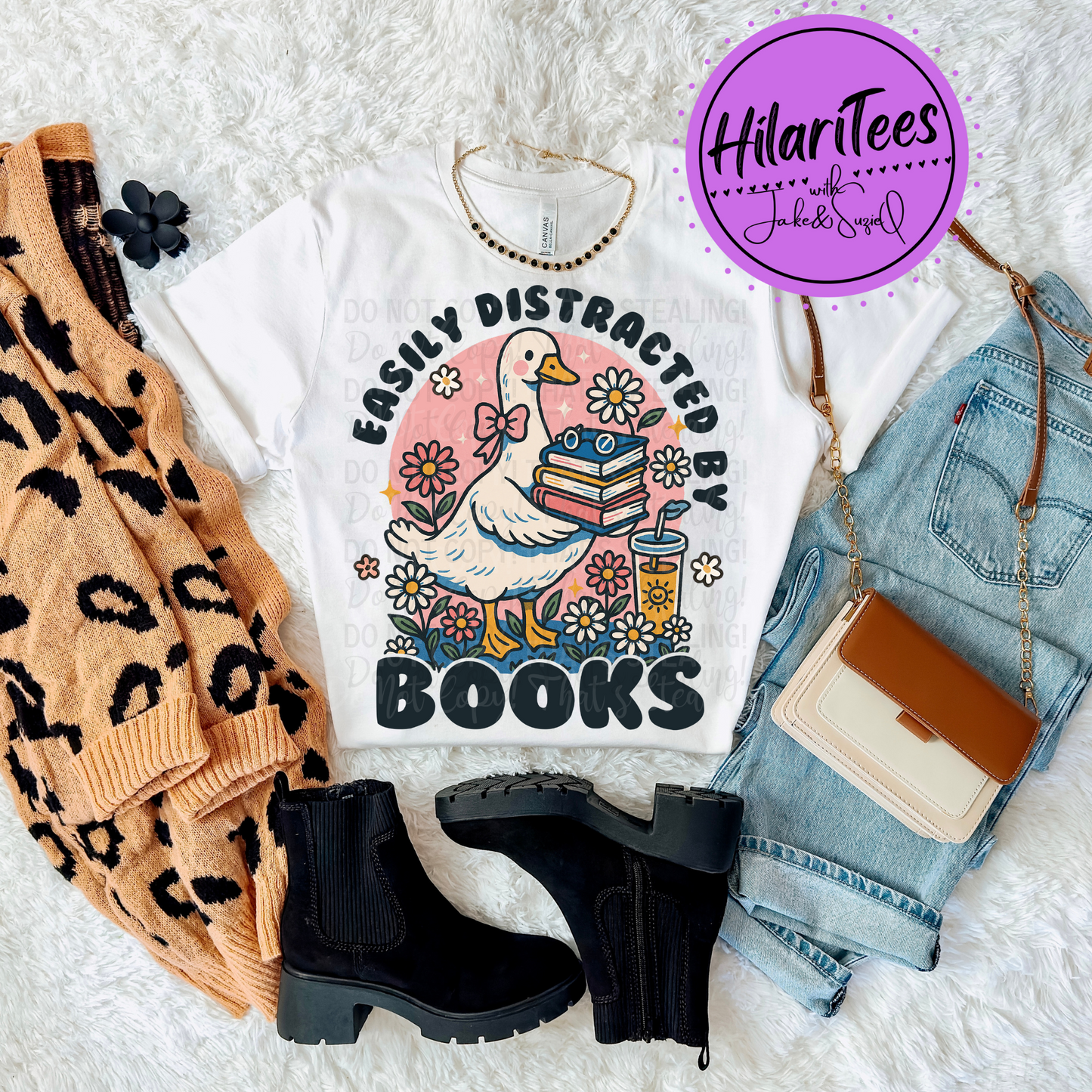 Easily Distracted By Books Tshirt